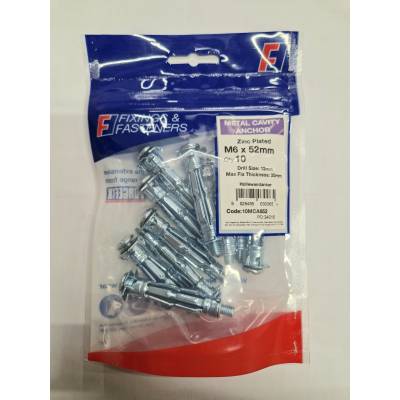 Metal Cavity Wall Anchors Zinc Plated - Screw Size : ...